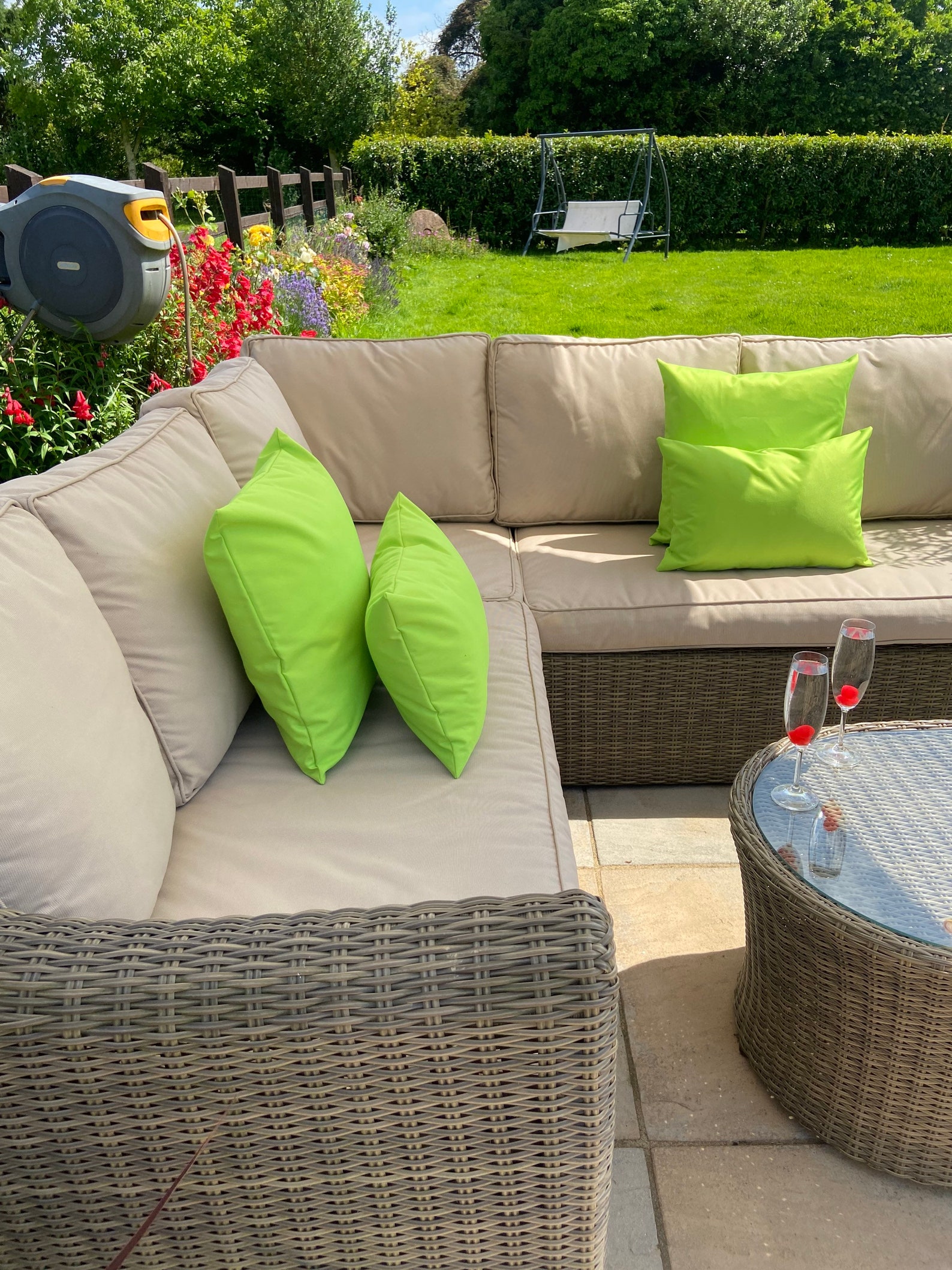 Lime Green Plain Water Resistant Cushions Outdoor Cushions Etsy UK