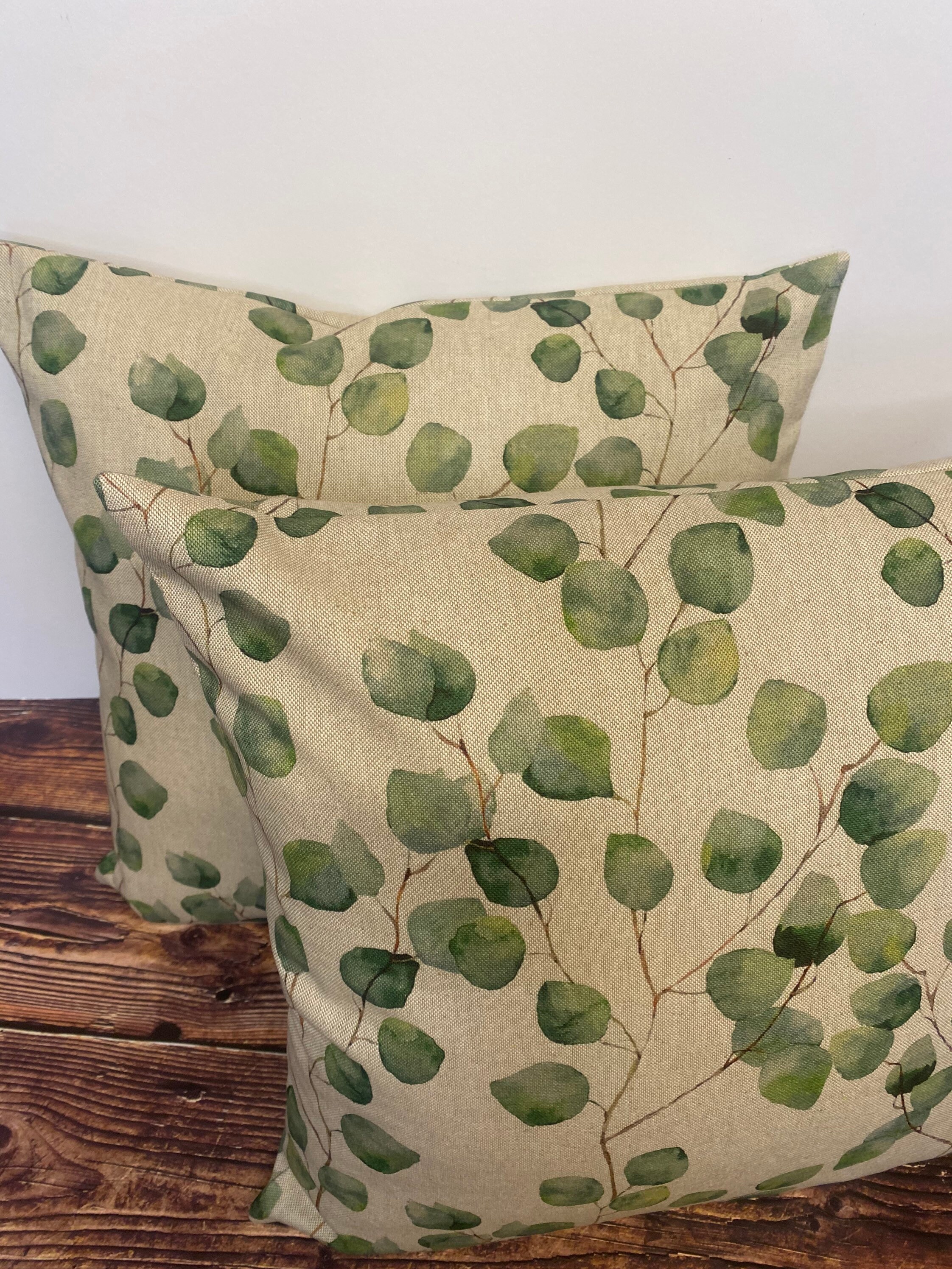 Green leaves cushions watercolour in square and oblong leaf Etsy.de