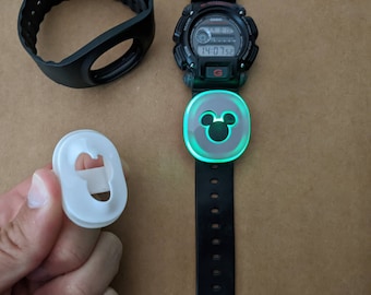 MagicBand+ FLEXIBLE Puck Holder | MagicBand Plus Watch Slider  Fast Pass  Puck Keeper  Smart Watch  Apple Watch  Fitbit  Garmin  Disney Gift