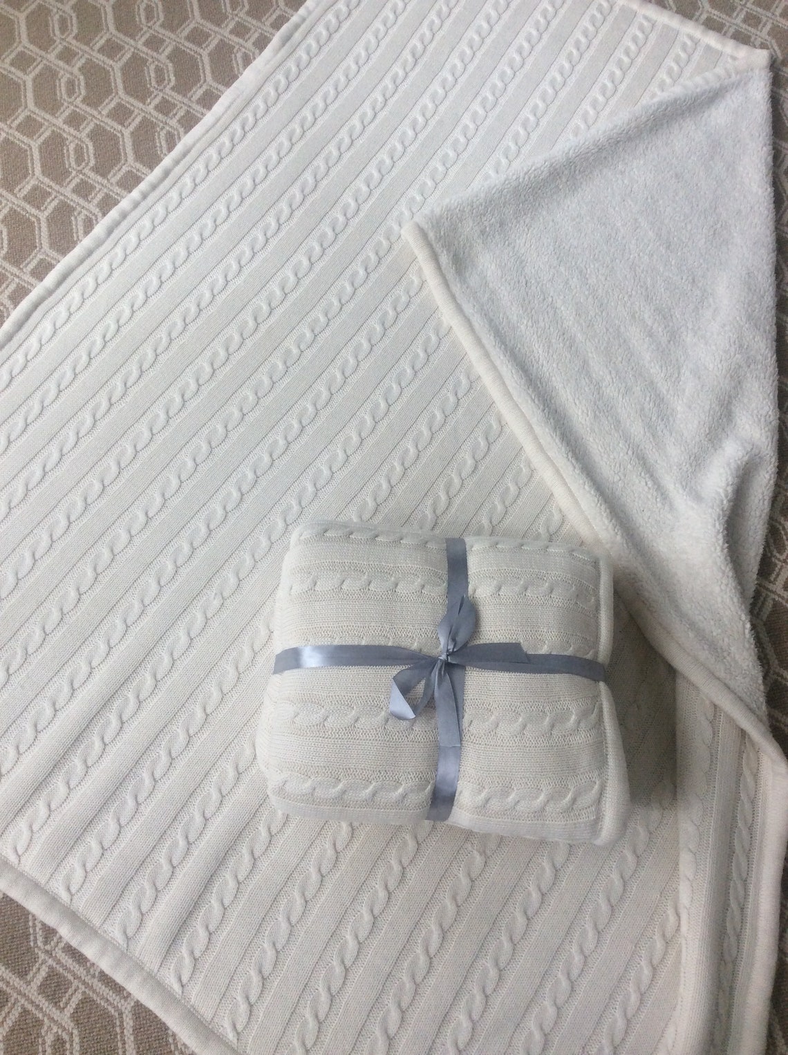 Toddler Playpen Blanket // Bed Blanket knitted in Cotton and Etsy