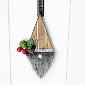 Gnome Ornament, Christmas Gnome, Christmas Ornament, Wood Ornament, Gnome Christmas, Rustic Christmas, Rustic Ornament, Vintage, Handmade