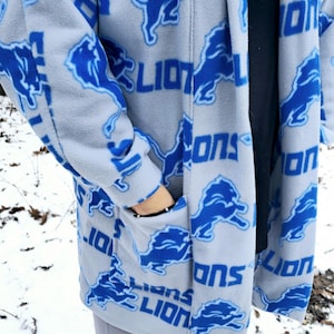 Detroit Lions Unisex Coat, Women&#39;s Detroit Lions Football Fan, Detroit Lions Sweatshirt, Detroit Lions Fleece Coat, Detroit Lions Apparel