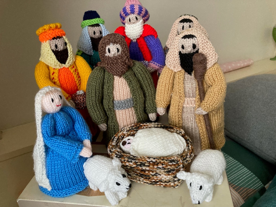 Hand Knitted Nativity Scene Etsy UK