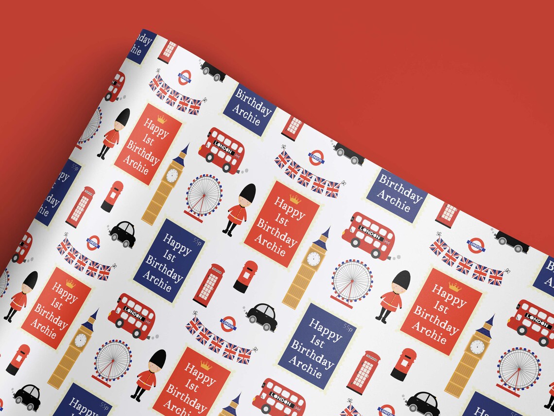 Personalised Birthday Wrapping Paper London Wrapping Paper Etsy UK