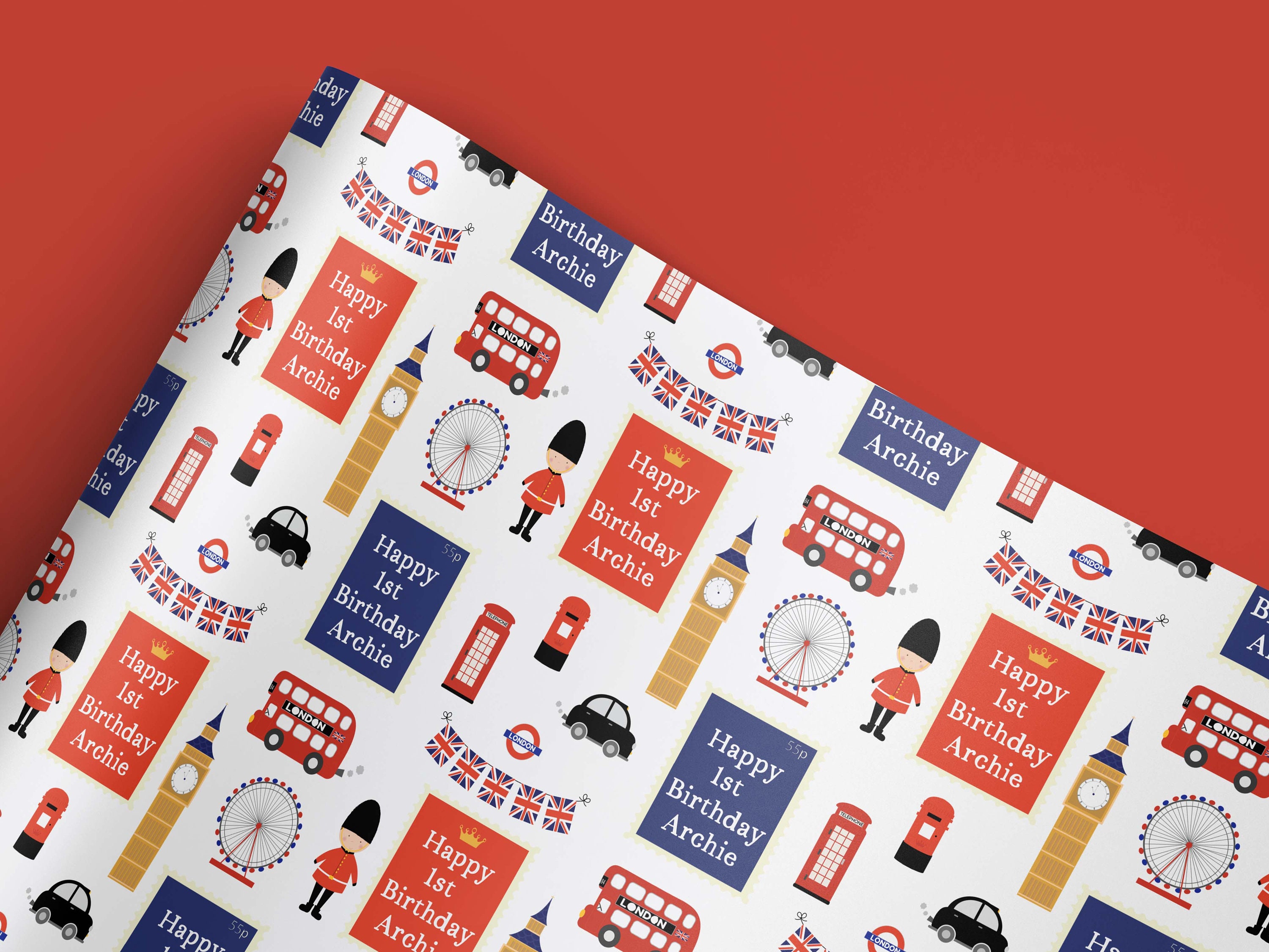 Personalised Birthday Wrapping Paper London Wrapping Paper Etsy UK