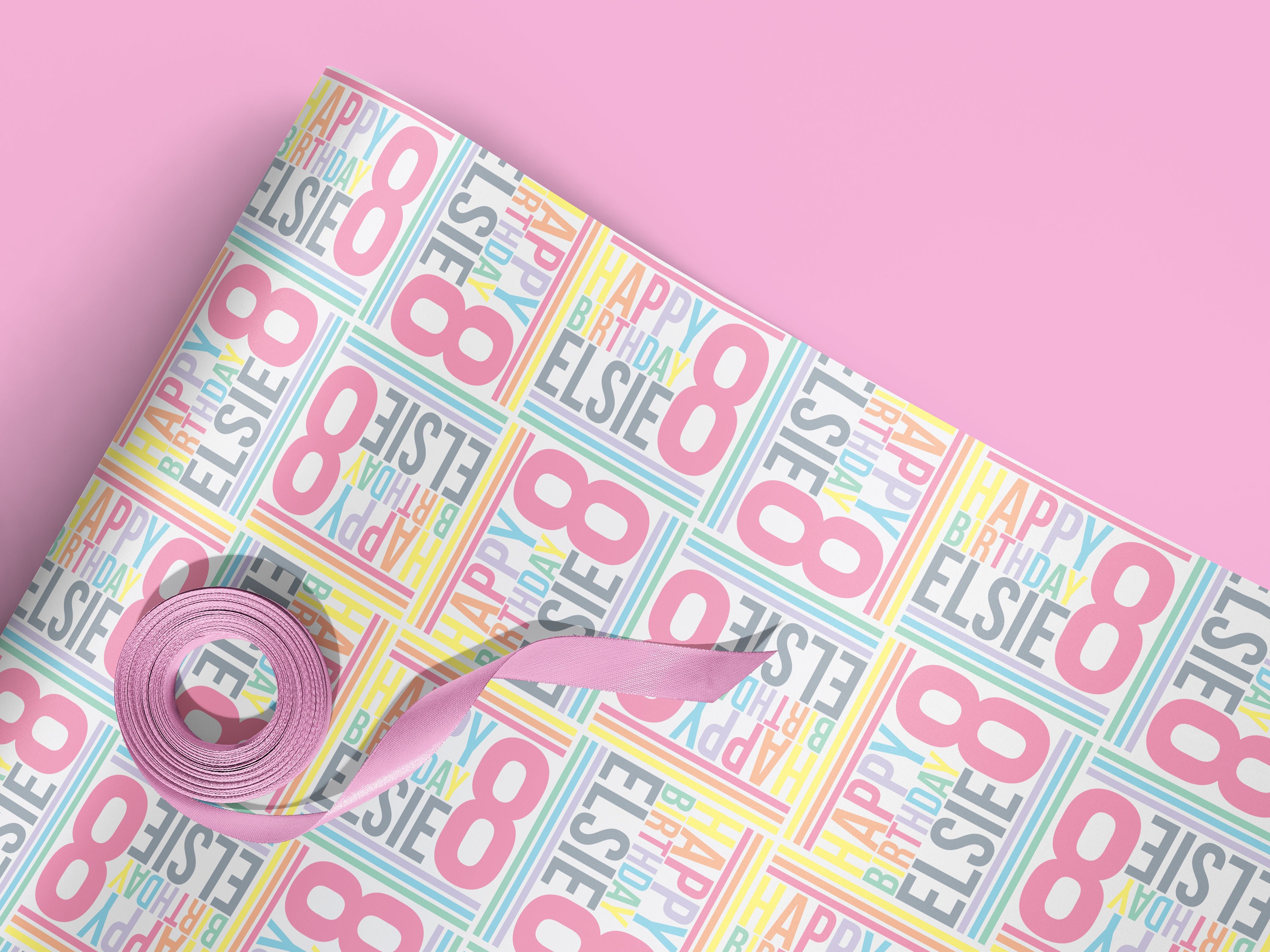 Pastel Wrapping Paper Pastel Wrap Personalised Pastel Etsy