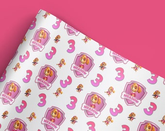paw patrol wrapping paper pink
