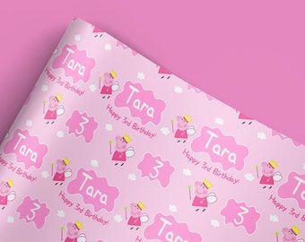 Pink Pig Wrapping Paper, Pink Pig Gift Wrap, Pink Pig Birthday, Pink Pig Party, Pink Pig Paper