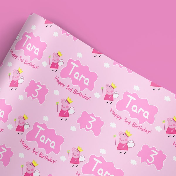 Pink Pig Wrapping Paper, Pink Pig Gift Wrap, Pink Pig Birthday, Pink Pig Party, Pink Pig Paper