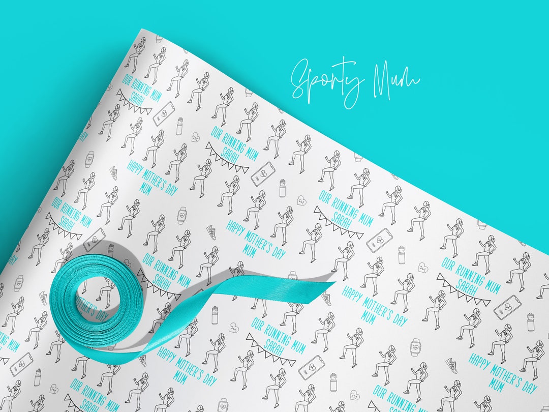 Running Wrapping Paper Runner Mothers Day Running Paper Etsy UK