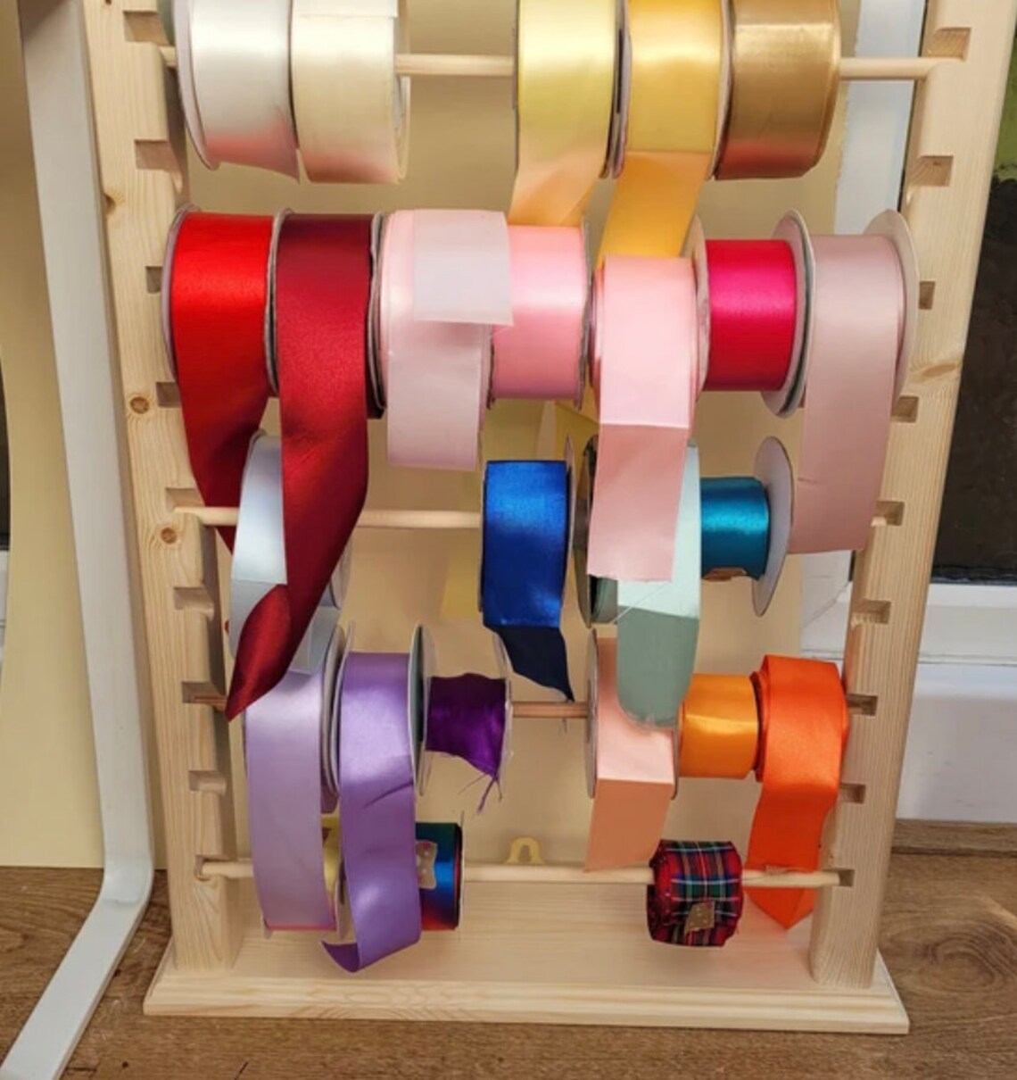 Ribbon Holder Wall Mountable Ribbon Rack Craft Storage Etsy UK