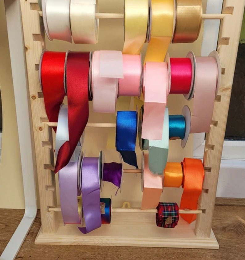 Ribbon Holder Wall Mountable Ribbon Rack Craft Storage Etsy UK