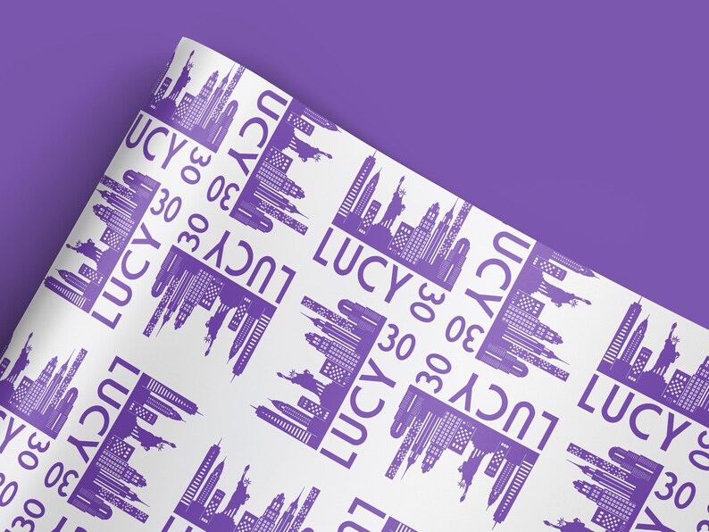 Personalised NYC Skyline Wrapping Paper New York Wrap New Etsy UK