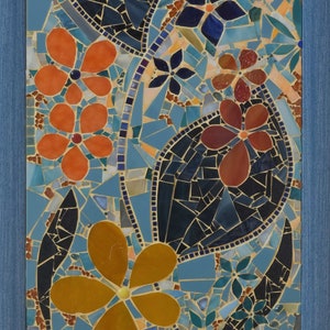 Wandbild Mosaik Sonnenblume in Mosaiktechnik im Bilderrahmen Bild 3