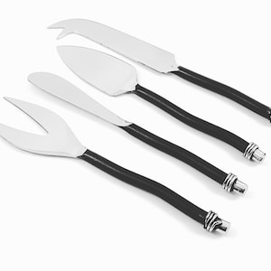 Cheese knives set of 4 (Stainless Steel, curved handle)