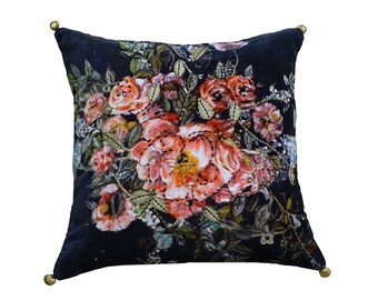 Decorative Black Velvet Throw Pillow Cover 18x18