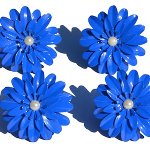 Blue Flower Napkin Rings Set of 4