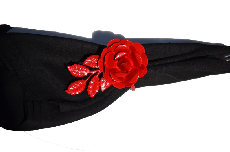 Red Rose Vibhsa Flower Napkin Rings Set of 4