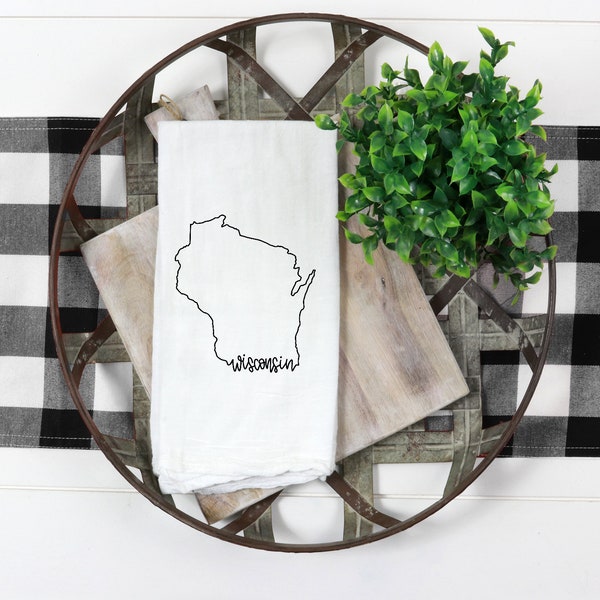 Wisconsin Towel | Custom State Decor | Wisconsin  Home Decor | Wisconsin  State Gift