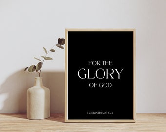 Digital Art Print | Bible Verse | 1 Corinthians 10:31 | Print for Office | Wall Art | Modern