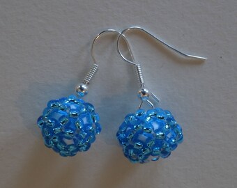 Blue Ball Earrings