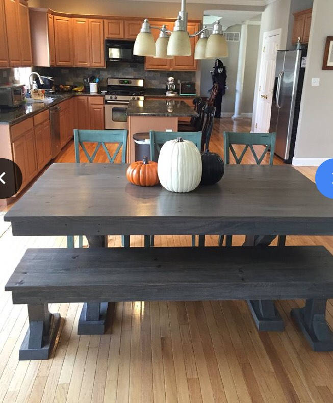 Mesa de granja rústica hecha a medida X | Etsy