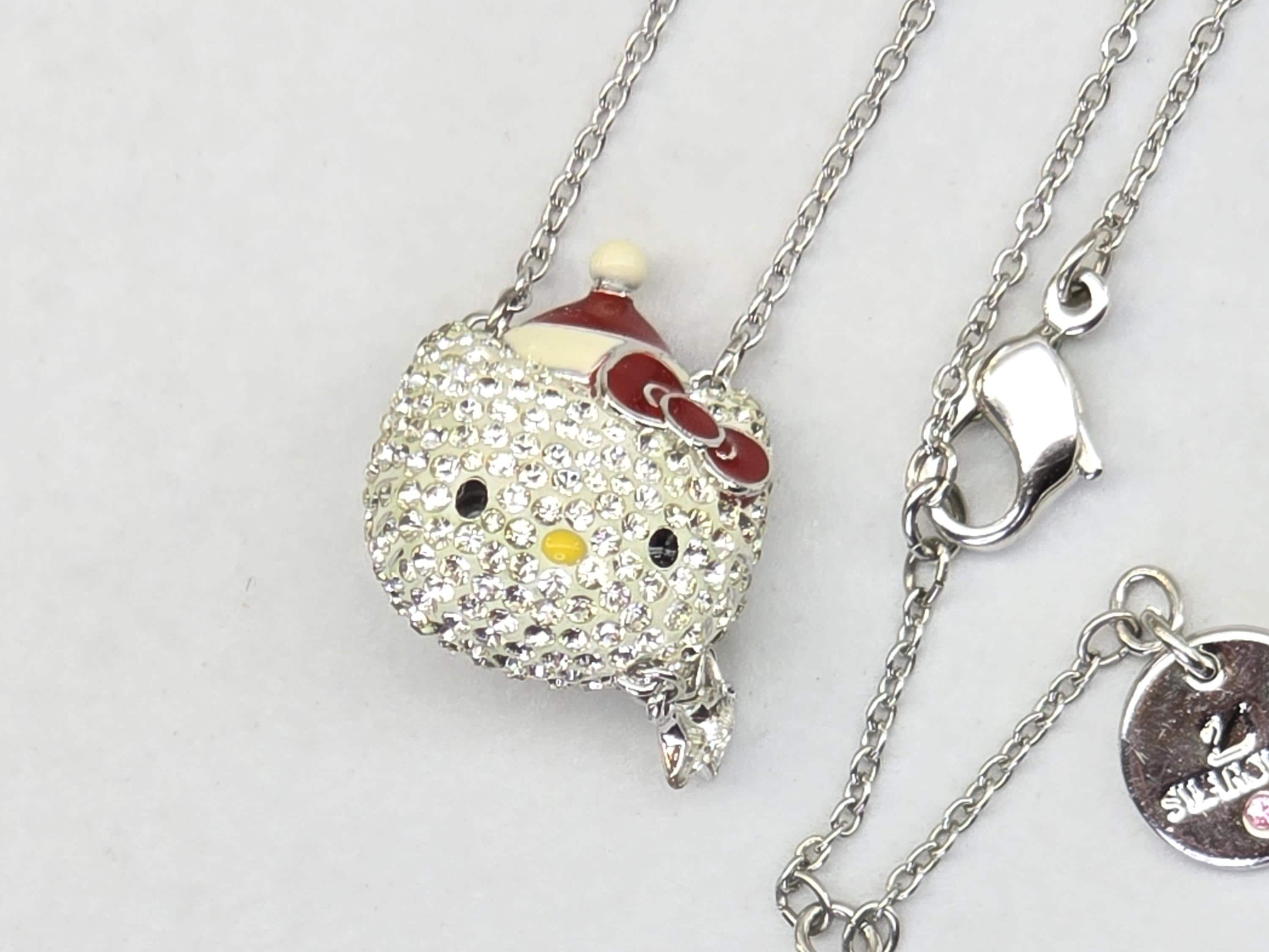 Swarovski Crystal Sanrio Hello Kitty Christmas Pendant Necklace 