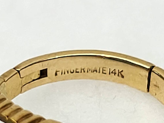 Antique 14k Gold Ring, Aquamarine and Diamond Rin… - image 4