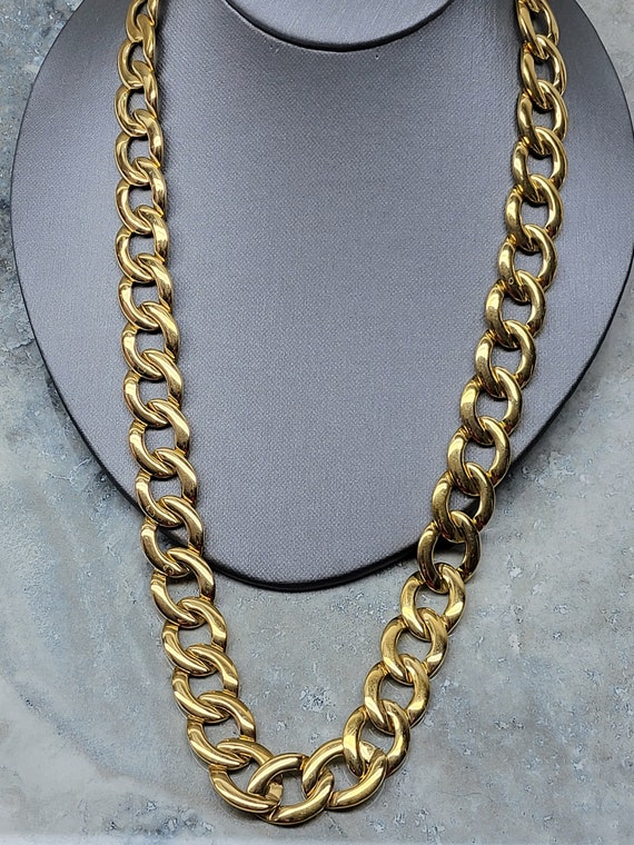 Vintage Napier Curb Link Necklace, Napier Gold Ton