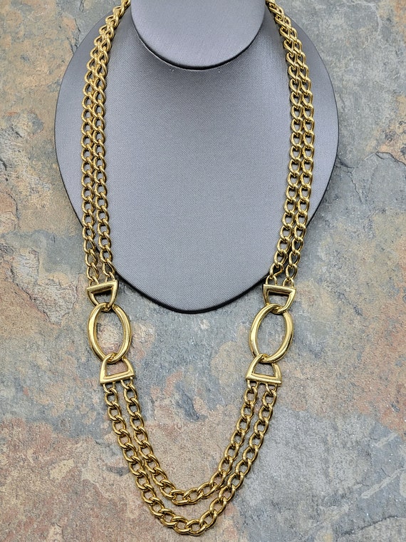 Vintage Napier Double Chain Necklace, Napier Gold… - image 10