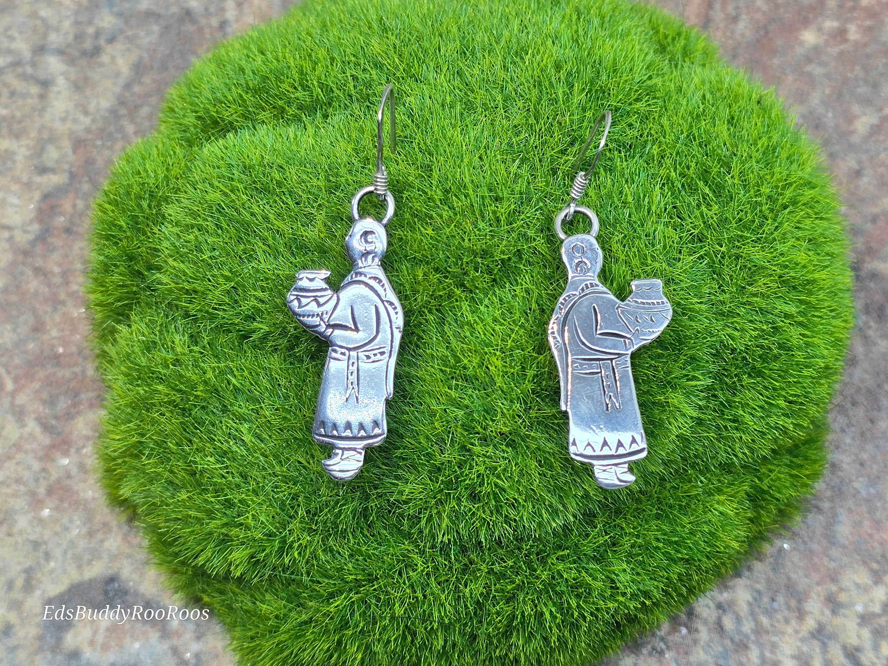 Vintage Navajo Earrings, Arthur J Williams Signed Earrings