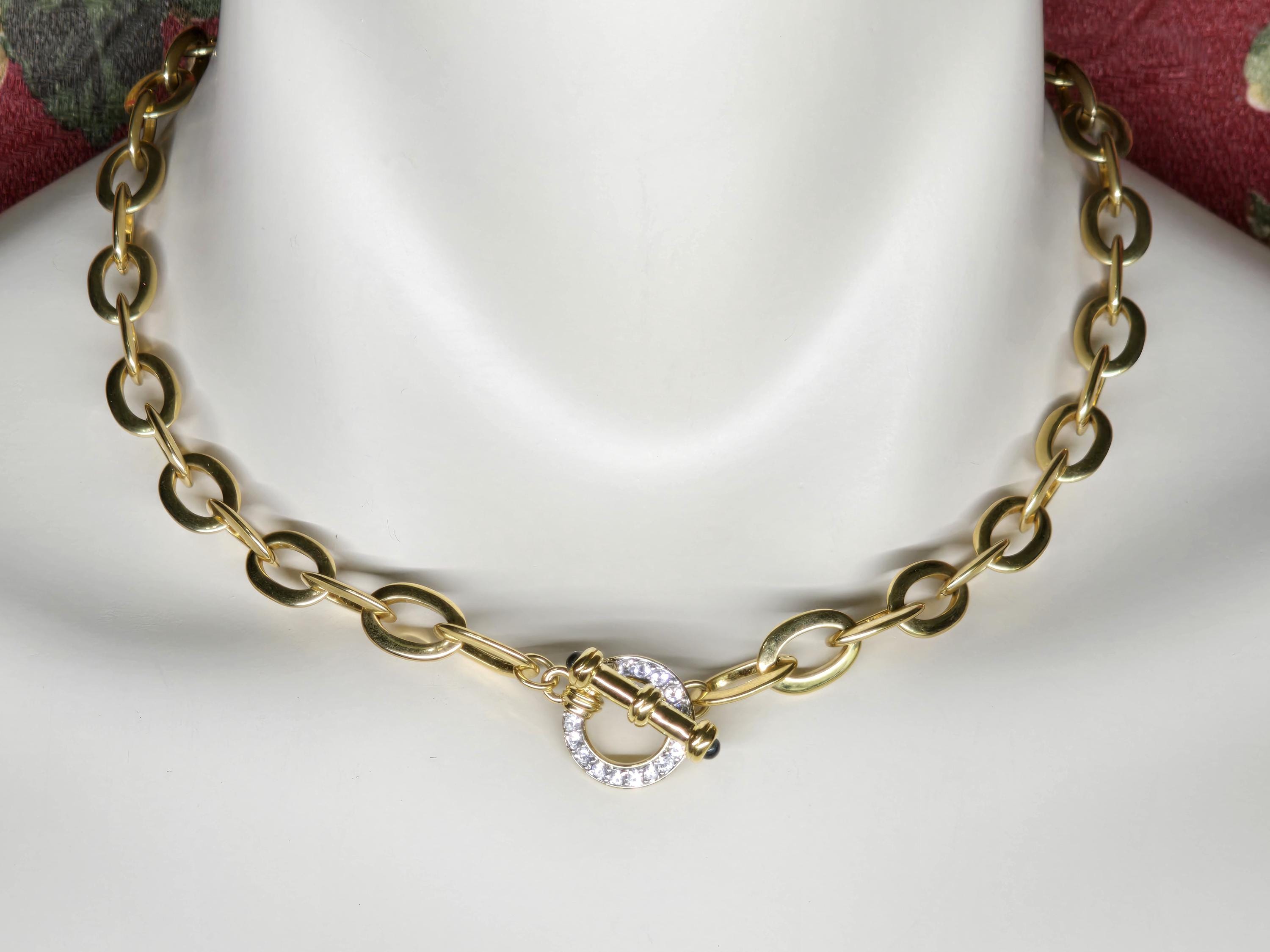 ブラックレザーコードパヴェトグルネックレス