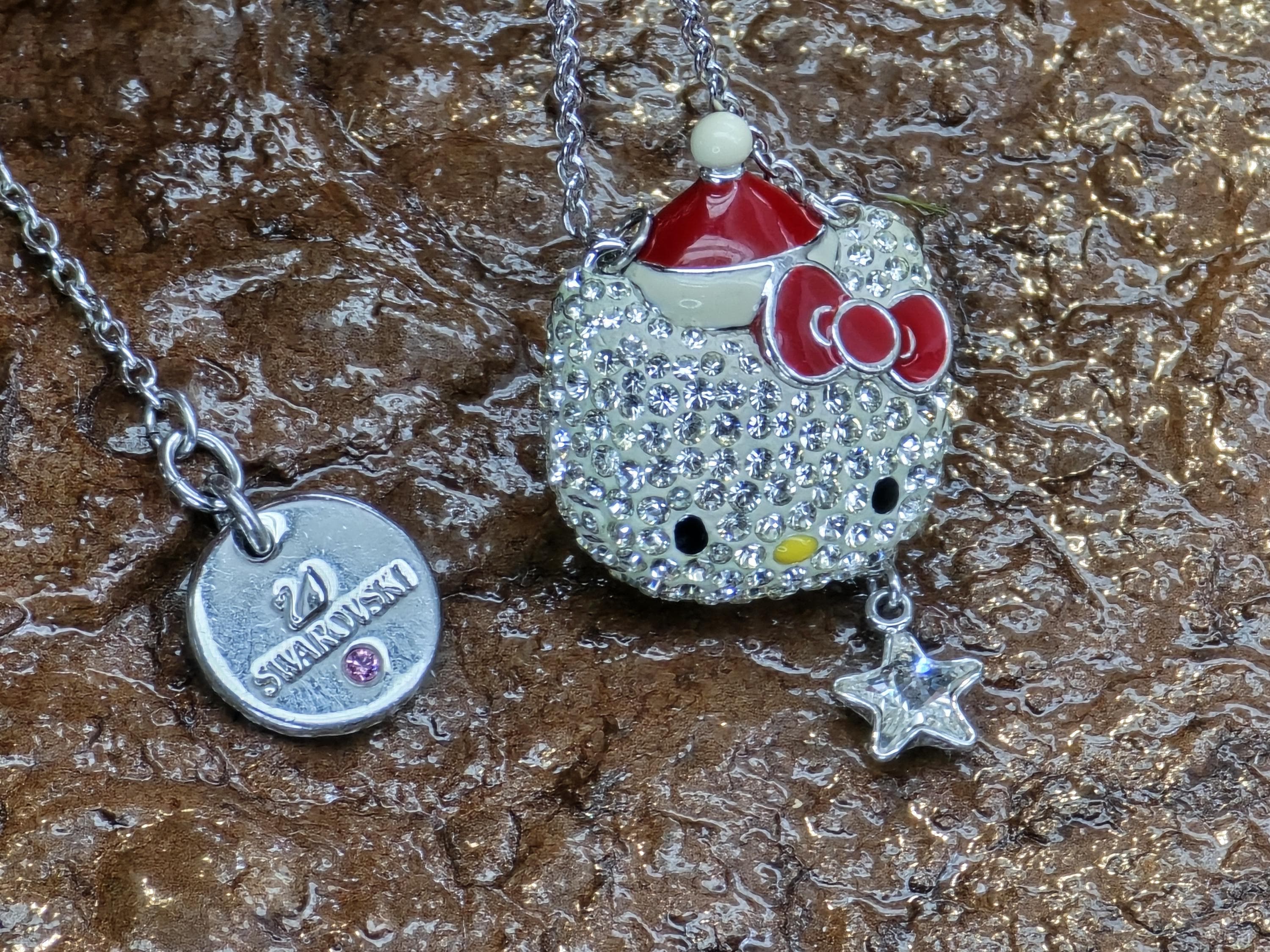 Swarovski Crystal Sanrio Hello Kitty Christmas Pendant Necklace