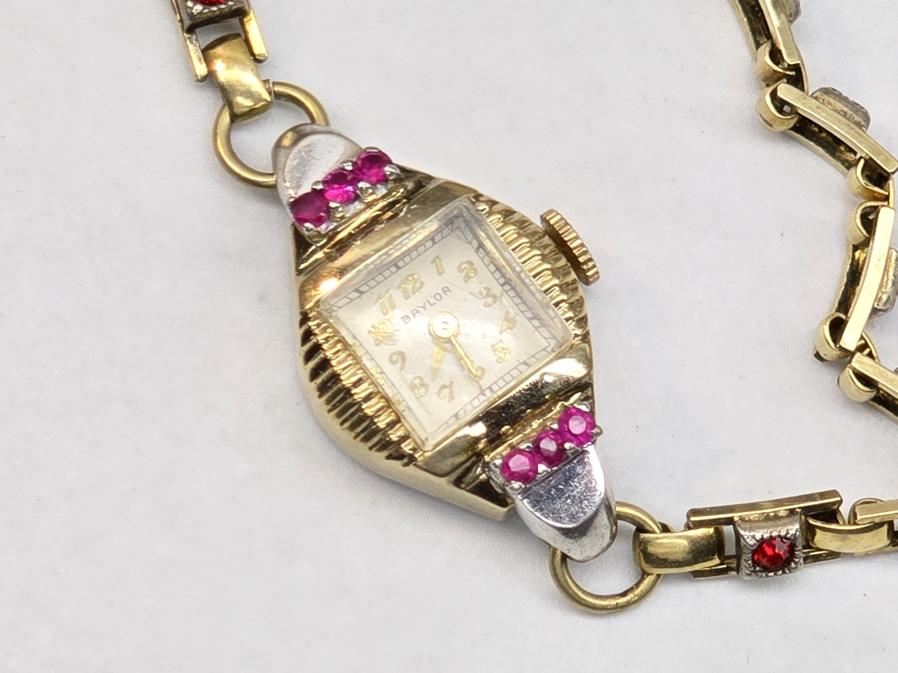 Vintage BAYLOR Ladies Ruby Watch, Working 10K RGP Baylor  display picture 1