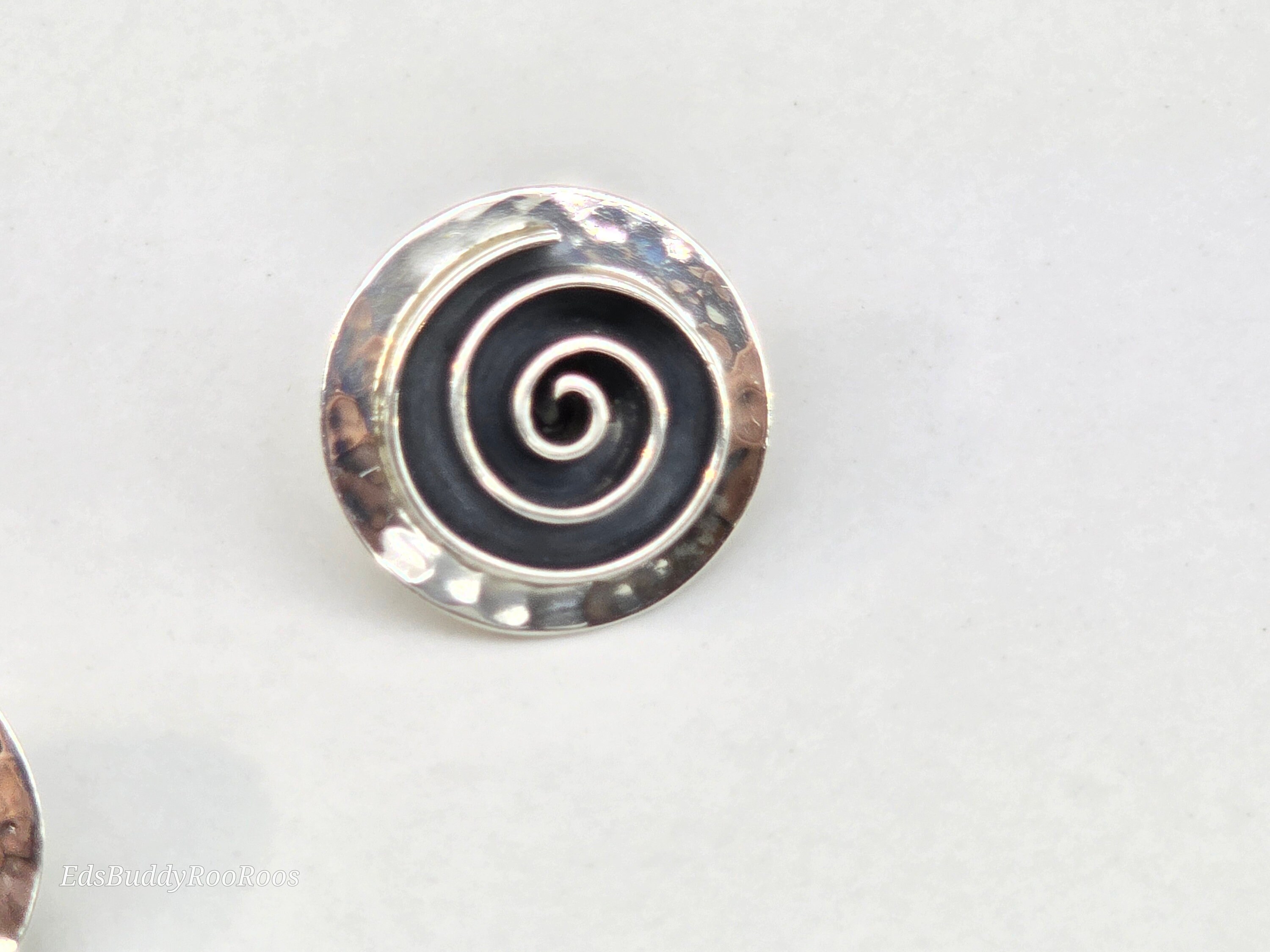 Boucles D'oreilles Vintage Spirale Argent Massif - Occasion à Nettoyer - Dormeuses