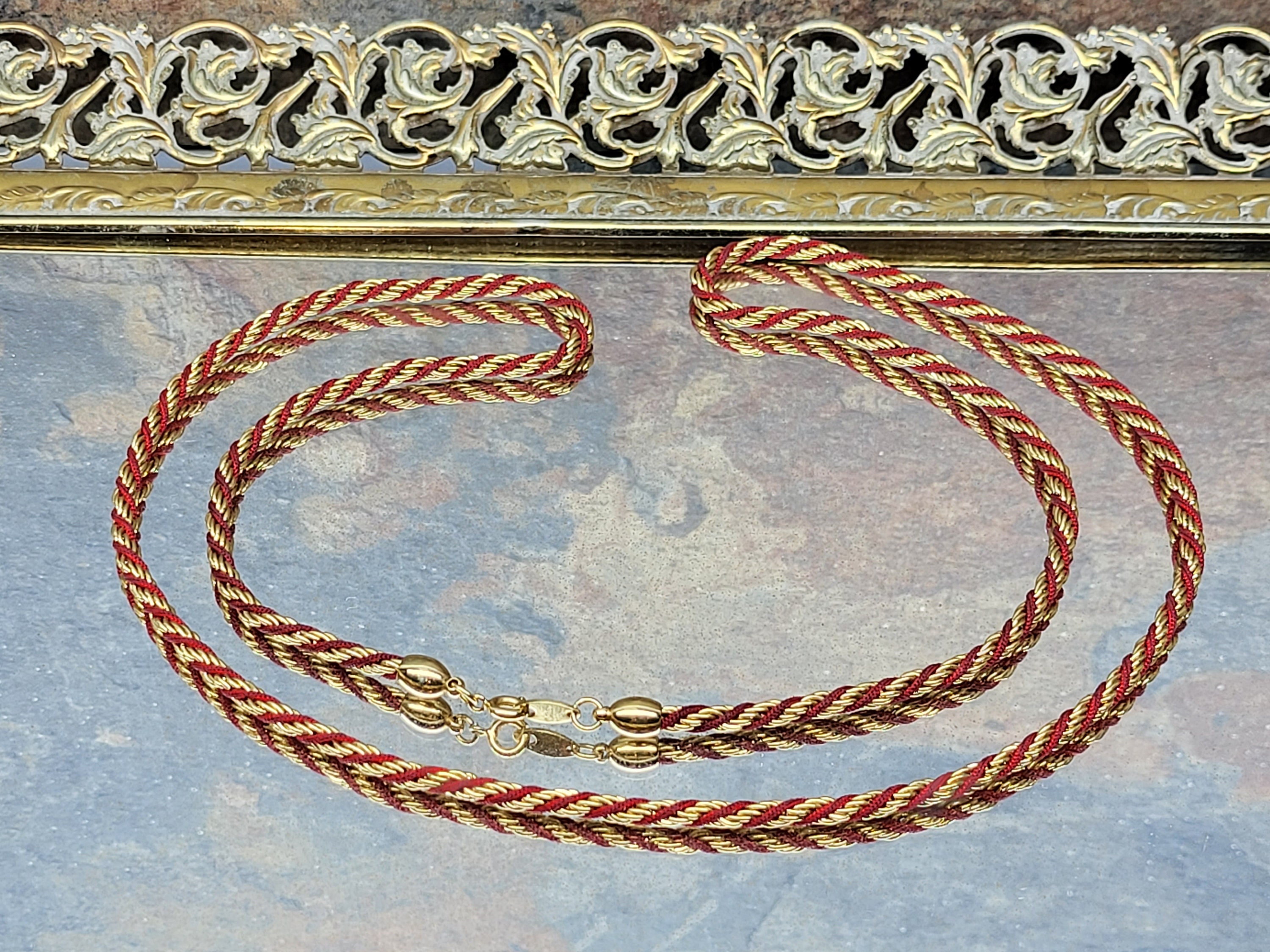 1980's Vintage Trifari Rope Tassel Necklace- Rare main image 0