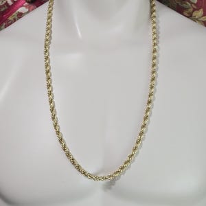 Vintage Monet Necklace, Monet Gold Tone Rope Chain Necklace, 28" Long Monet Gold Chain Necklace, Vintage Monet Jewelry