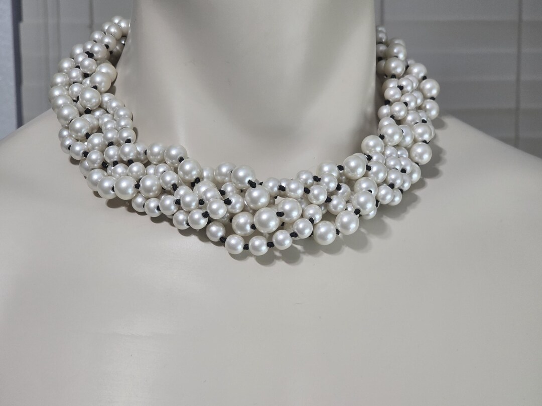 Collier De Perles Grises Ann Taylor - Longueur 16 Pouces (environ 40 Cm) - Occasion - Bijou élégant Et Classique