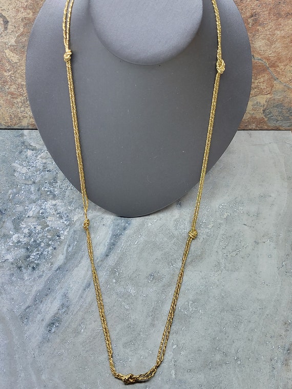 Vintage AVON Necklace, Avon Gold Tone Double Rope 