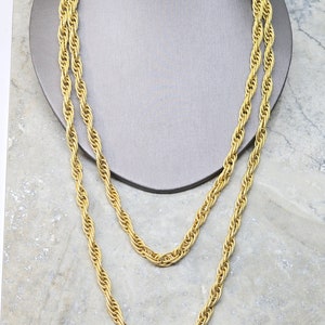 Vintage Monet Necklace, Monet 54" Long Gold Tone Rope Chain Necklace, Monet Chain Opera Necklace, Vintage Monet Jewelry