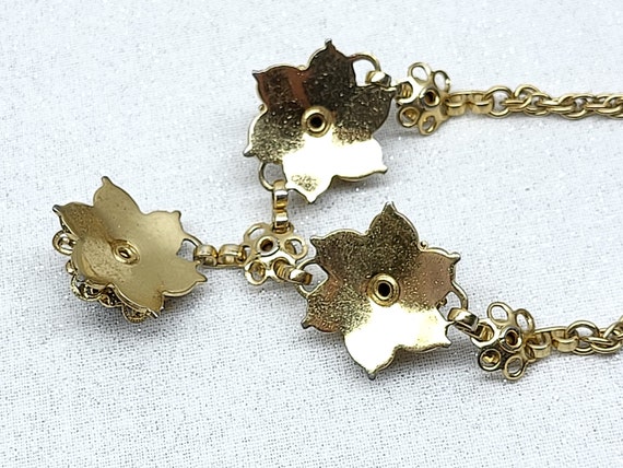 Vintage Kramer Flower Necklace, Gold Tone Flower … - image 6