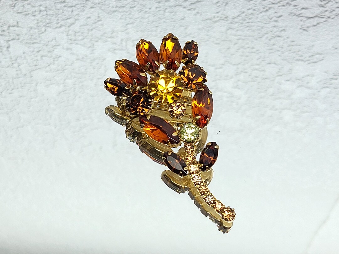 Grande Broche En Ambre (modèle K6) - Jolie Pièce Vintage Occasion