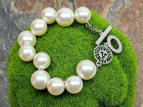 Pulsera Anne Klein vintage pulsera de palanca de perlas falsas Anne Klein joyeria Anne Klein retirada pulsera Anne Klein de 7 5 Etsy Espana