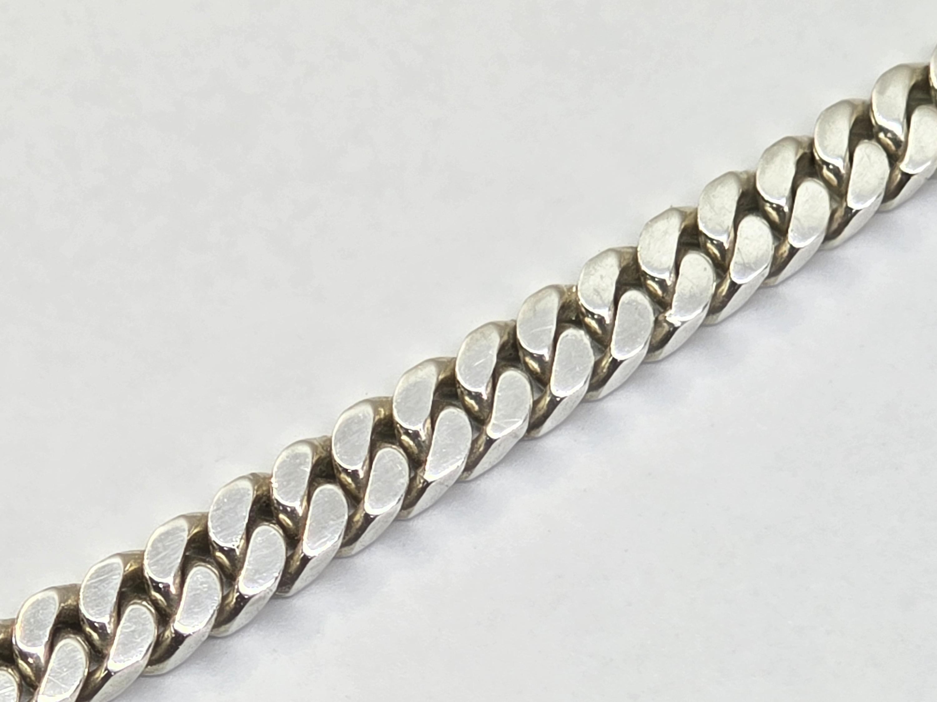 Vintage Silver Chain Bracelet, Mexico 925 GA01 Curb Chain