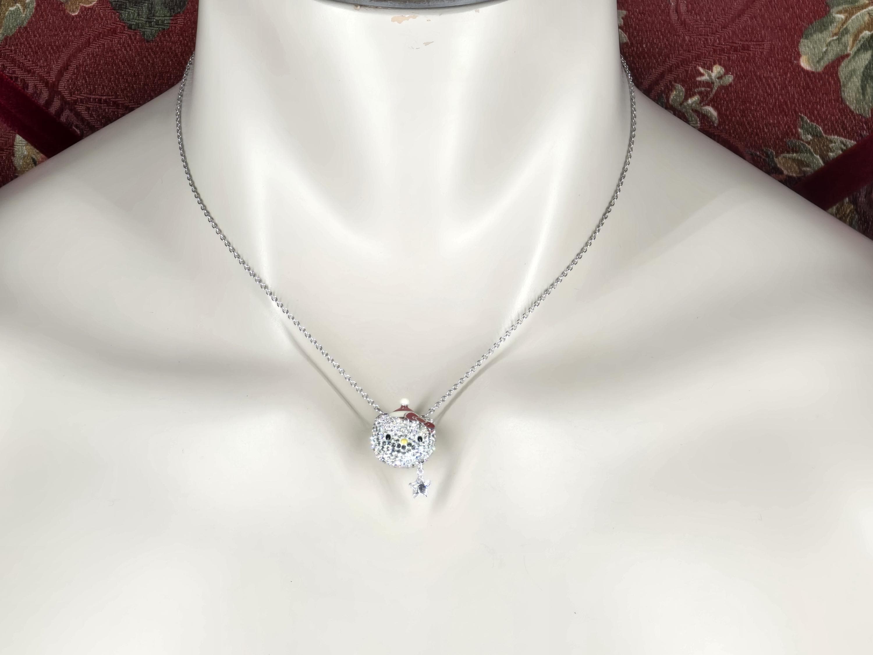 Swarovski Crystal Sanrio Hello Kitty Christmas Pendant Necklace