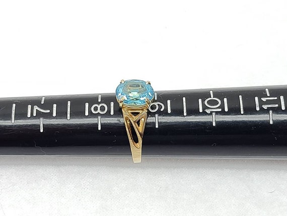 Vintage SJA 14K Gold Ring 3ct Natural Aquamarine … - image 7