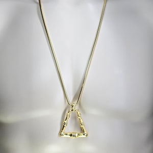 Vintage Monet Necklace, Monet Gold Tone Pendant Necklace, Monet Bamboo Pendant Necklace, Monet Snake Chain, Vintage Monet Jewelry