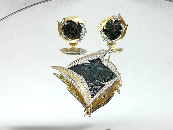 Very Rare Marcel Boucher Brooch and Clip Earring … - image 1