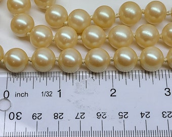 Vintage Monet 3 Strand Glass Pearl Necklace, Monet Large Faux