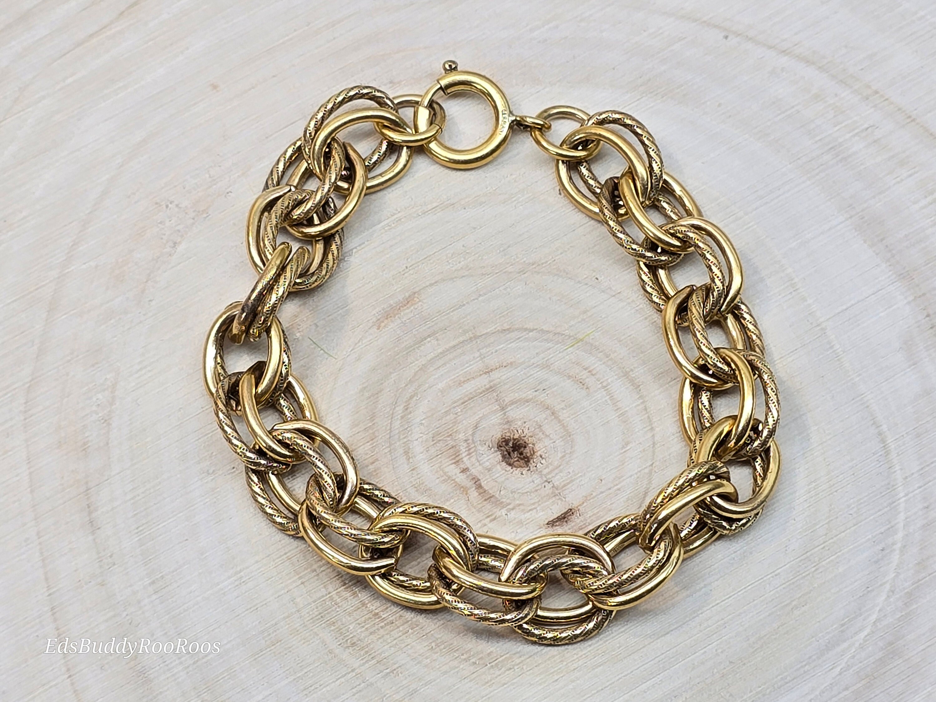 アクセサリー 60s German Vintage Double Chain Bracelet Goldette Bracelet Double Chains Brown Glass 1950's - Etsy